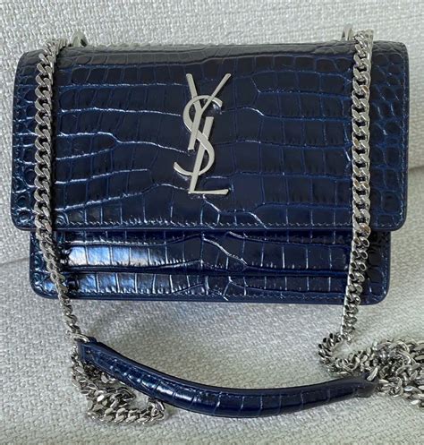 ysl small sunset croc bag|reversible ysl bag.